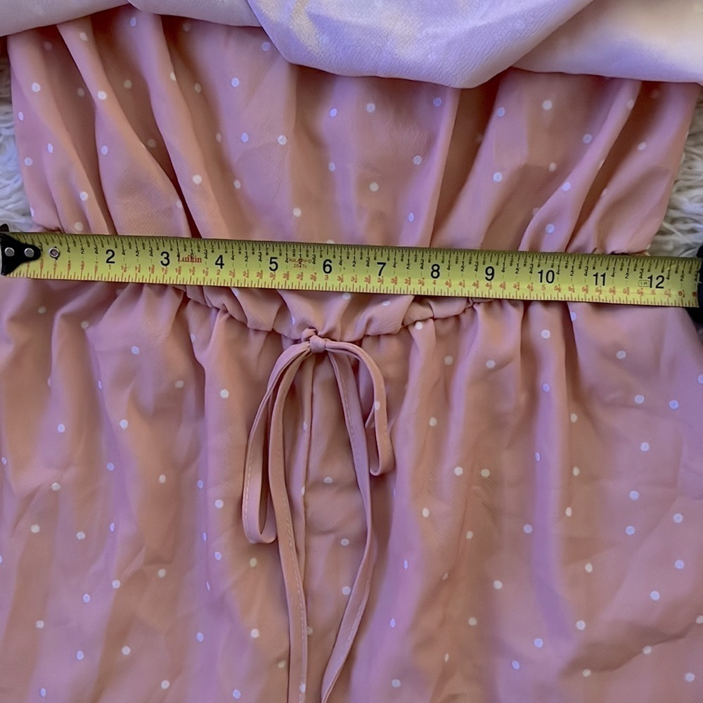 Super cute Private Label Peach Polka Dot Romper! Sz S ππβοΈπ - Picture 15 of 17